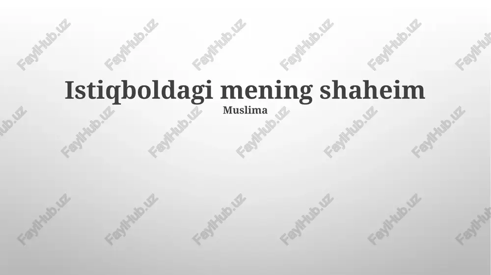 mening vizyonim — PPTX