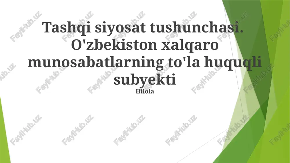 tashqi siyosat tushunchasi — PPTX