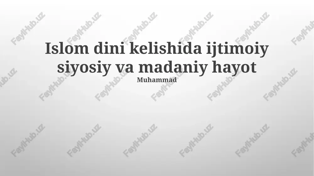 islom va zamonaviylik — PPTX