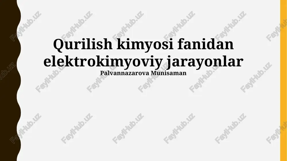 elektrokimyoviy jarayonlar — PPTX