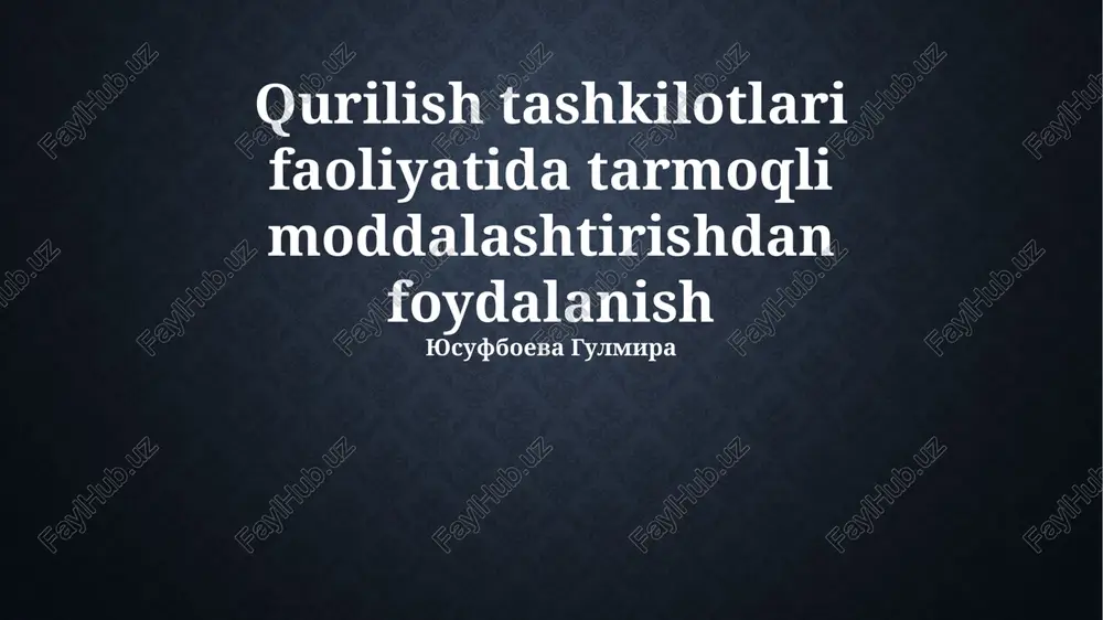 chiziqli materiallarni modallashtirishdan foydalanish — PPTX