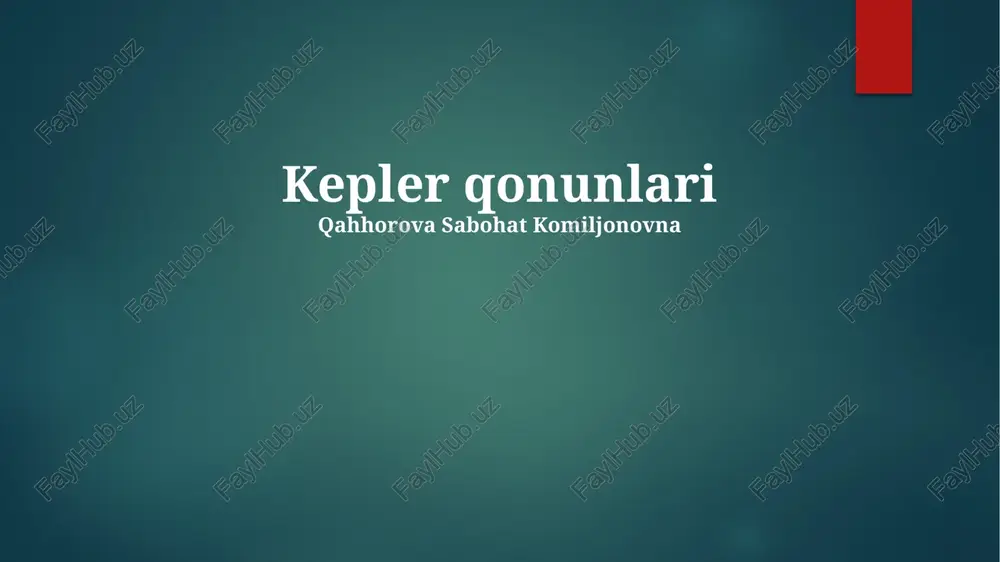 kepler qonunlari — PPTX