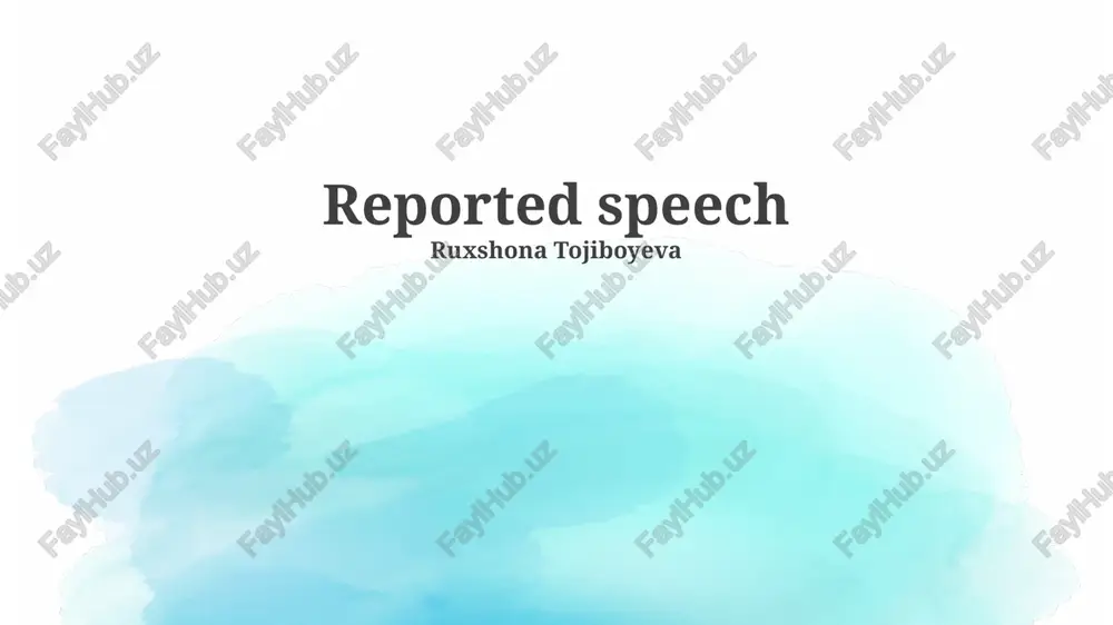 reported speech — PPTX