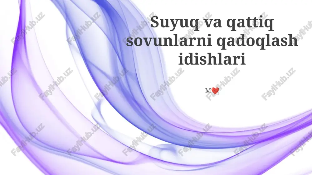 suyuq va qattiq sovunlarni qadoqlash idishlari — PPTX