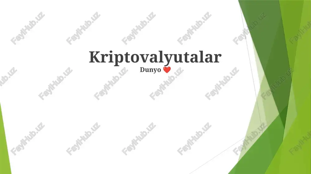kriptovalyutalar — PPTX