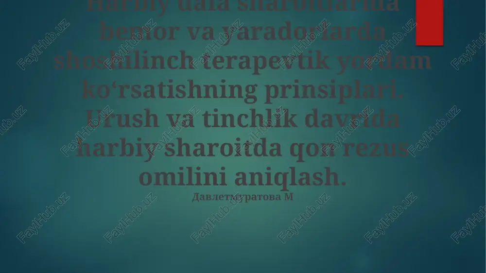 urush va tinchlik davrida qo'llanilishlar — PPTX