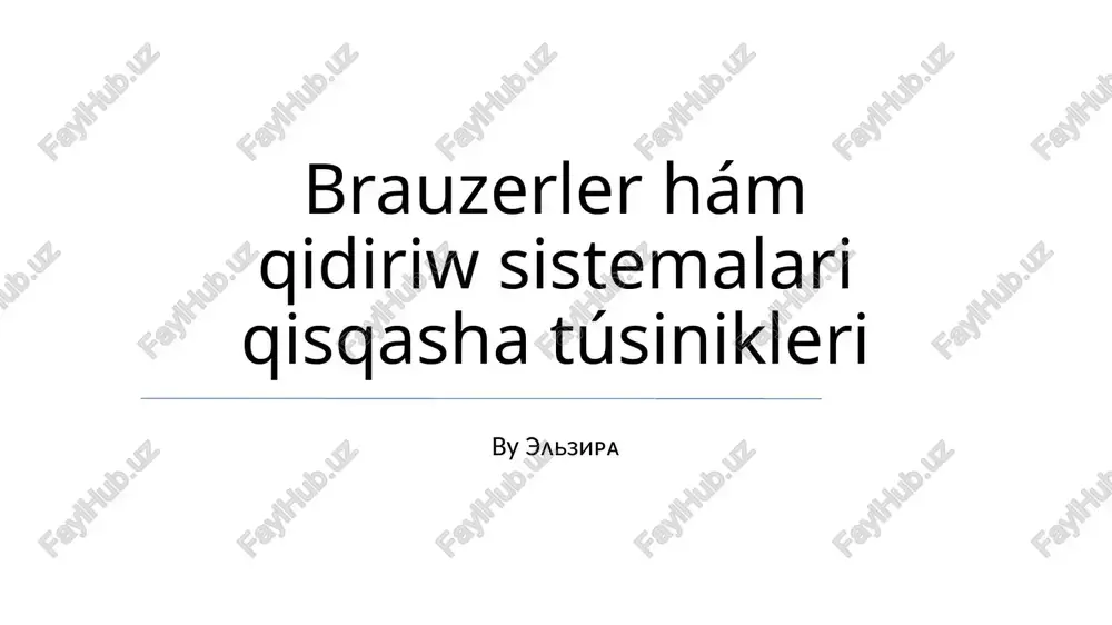 brauzer xavfsizlik xususiyatlari — PPTX