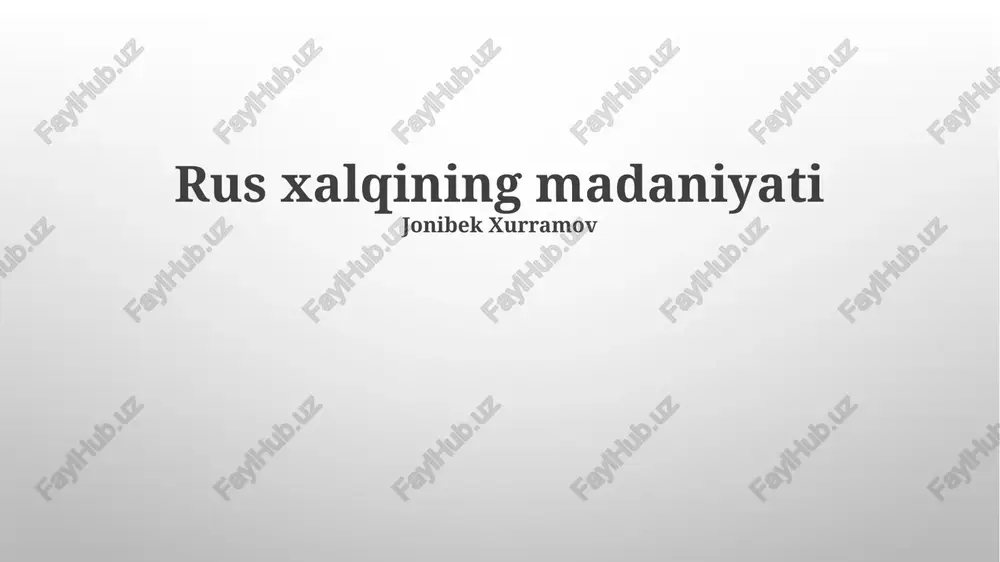 rus xalqining madaniyati — PPTX