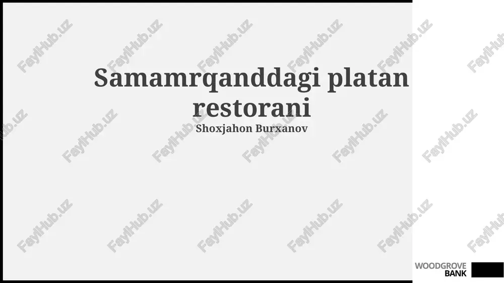 samarqanddagi chinor restorani — PPTX