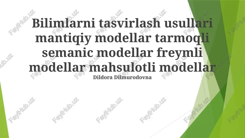 mantiqiy modellar — PPTX