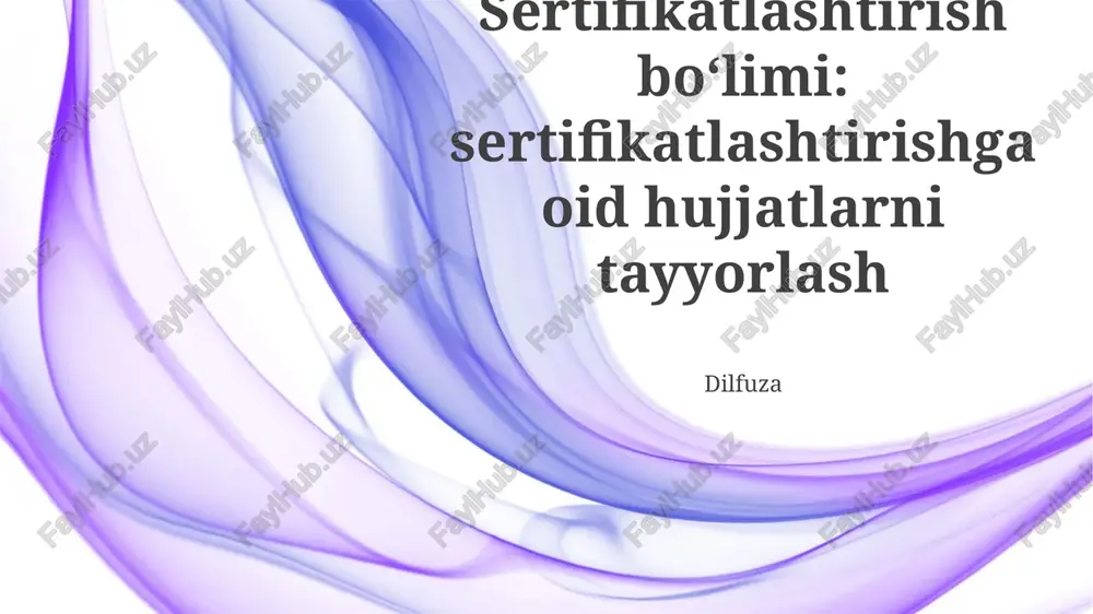 sertifikat loyihasi — PPTX