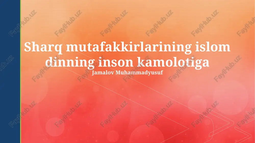 inson kamolining asosiy tarkibiy qismlari — PPTX