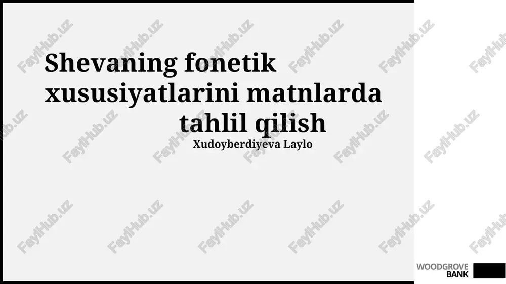 sheva va adabiy til o'rtasidagi fonetik farqlar — PPTX