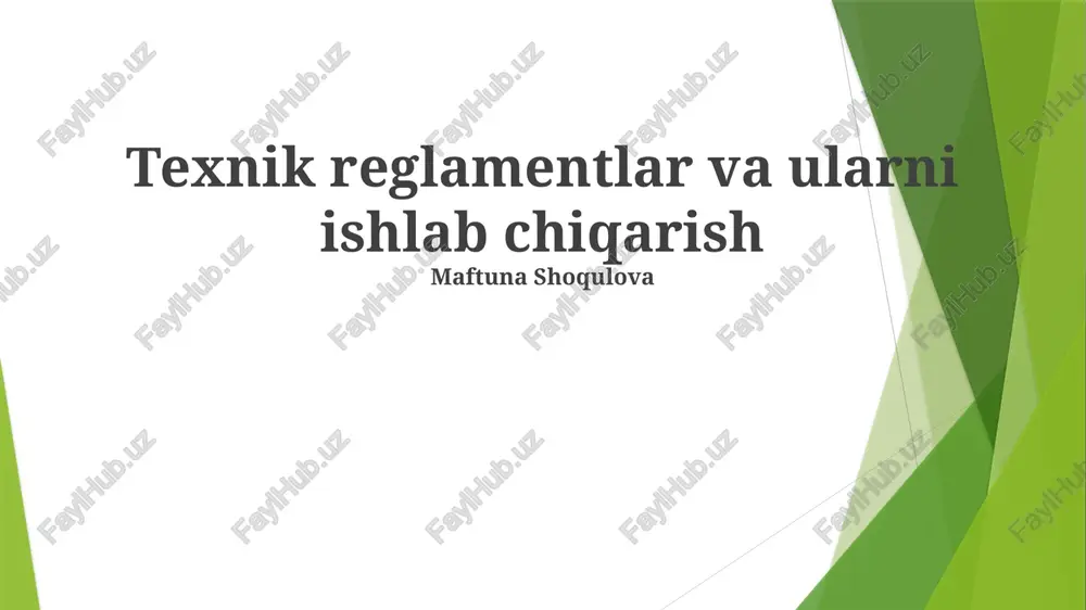 texnik reglamentlar — PPTX