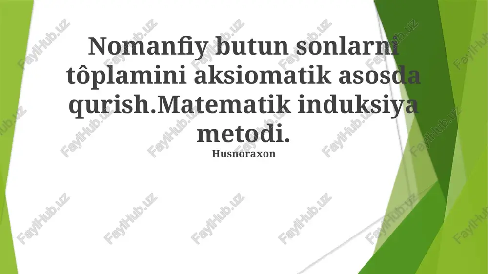 matematik induksiya metodi — PPTX