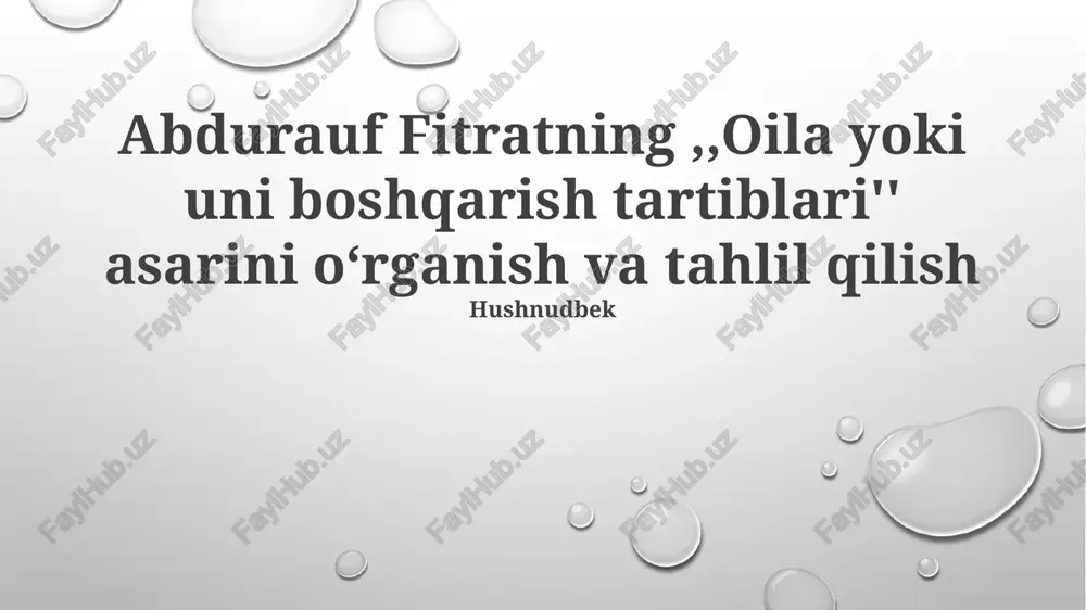 oila yoki uni boshqarish tartiblari — PPTX