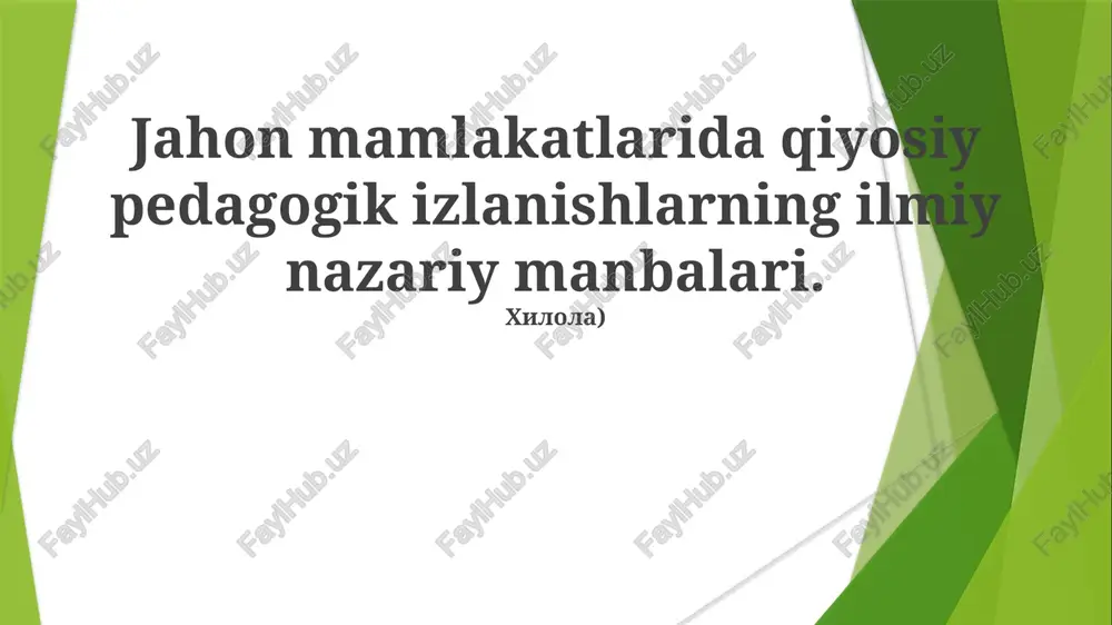 xalqaro hamkorlik va ma'lumotlar almashinuvi — PPTX