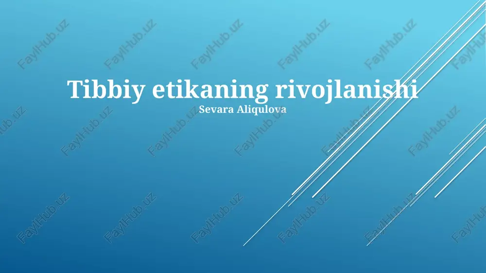 tibbiy etikaning rivojlanishi — PPTX