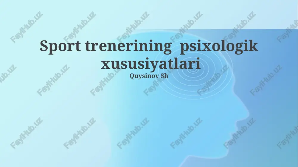 sport trenerining psixologik xususiyatlari — PPTX