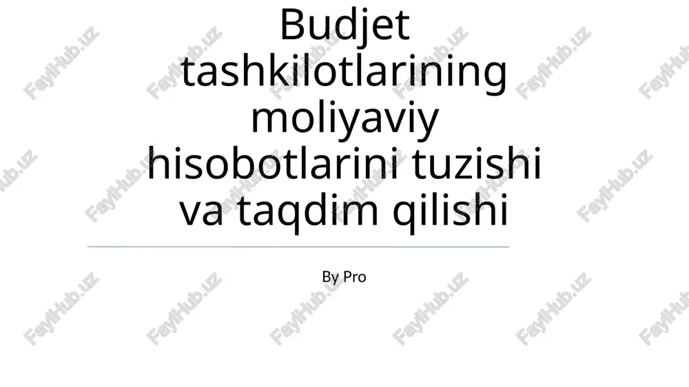 moliyaviy hisobotlar — PPTX