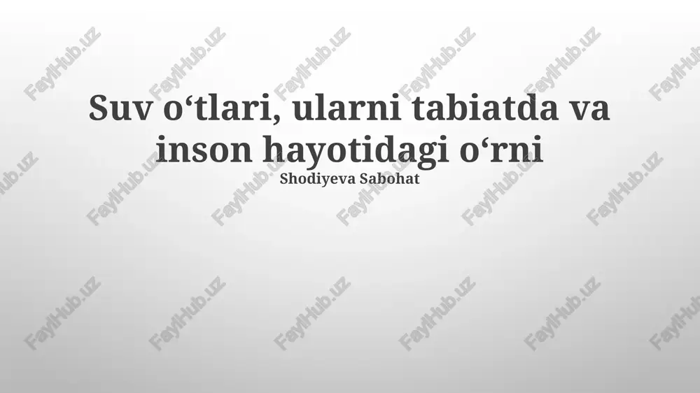 yovvoyi o'tlarning tabiatdagi roli — PPTX
