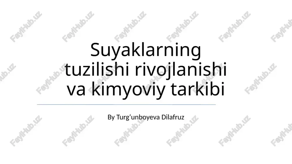 suyaklarning tuzilishi rivojlanishi va kimyoviy tarkibi — PPTX