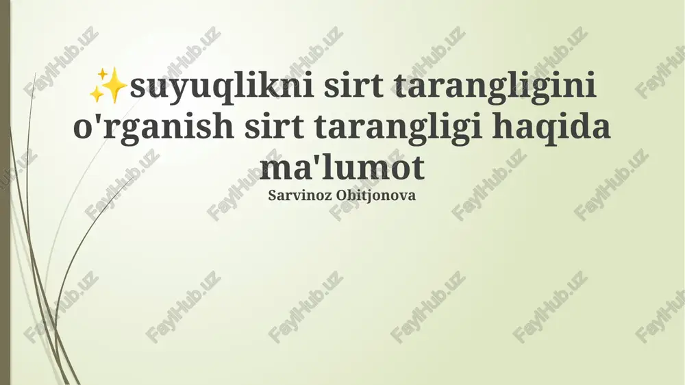 sirt tarangligi haqida ma'lumot — PPTX