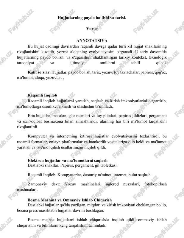 raqamli inqilob — DOCX