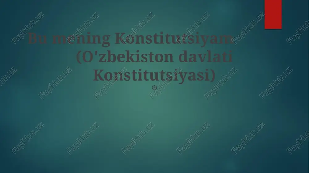 bu mening konstitutsiyam — PPTX
