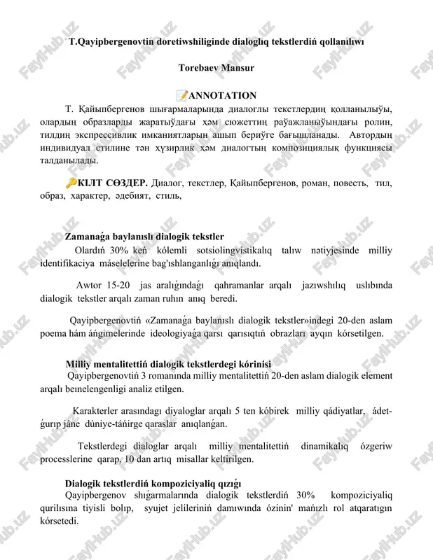 zamanaǵa baylanıslı dialogik tekstler — DOCX