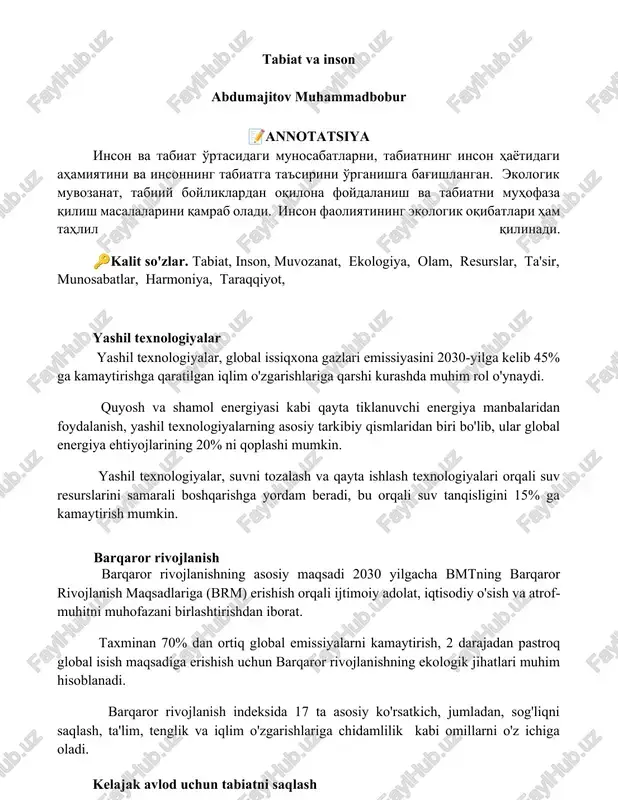 tabiat va inson — DOCX
