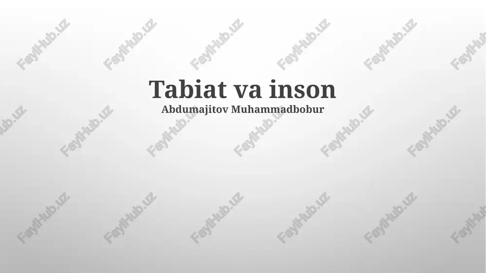 tabiat va inson — PPTX