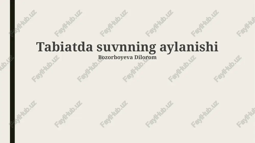 tabiatda suvnning aylanishi — PPTX