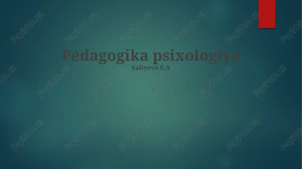 ta'lim psixologiyasi — PPTX