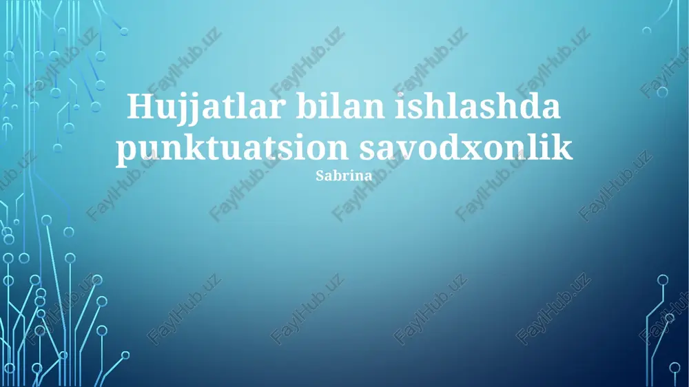 punktuatsion savodxonlik — PPTX