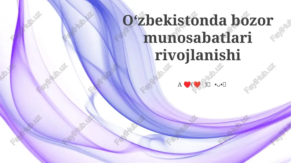 bozor munosabatlari rivojlanishi — PPTX