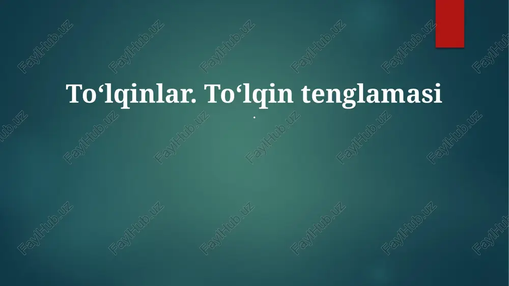 toʻlqinlar — PPTX