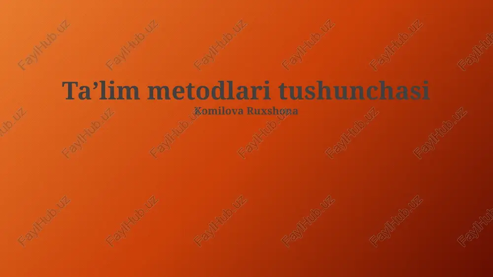 loyihaviy ta'lim metodlari — PPTX