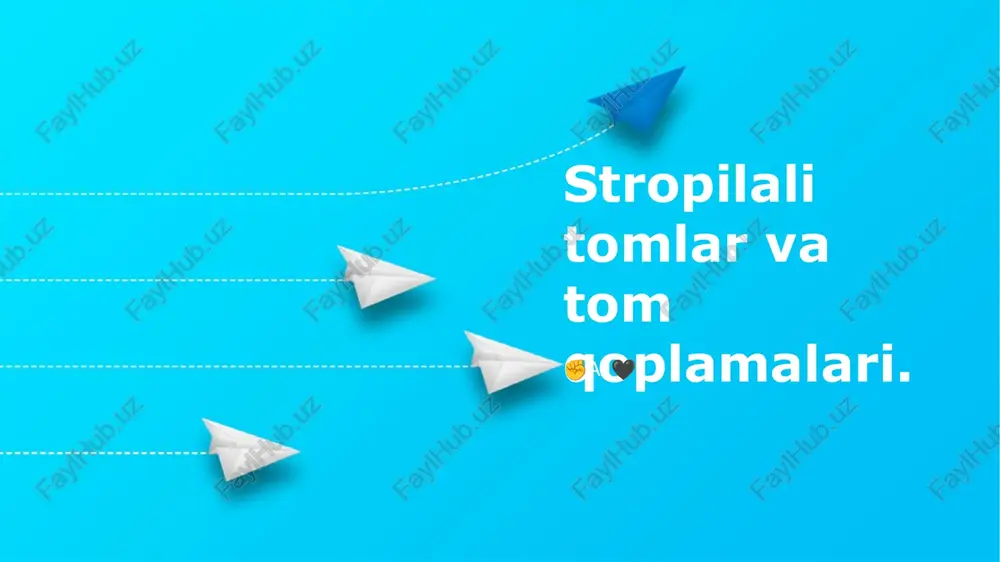 tom yopish plitalari va tomlar — PPTX