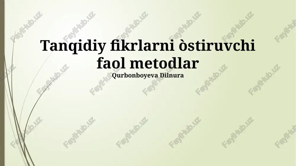 manba tanqidiy baholash — PPTX