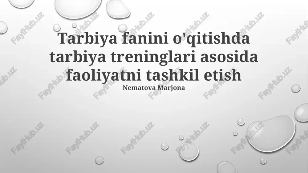 tarbiya faoliyatini tashkil etish — PPTX