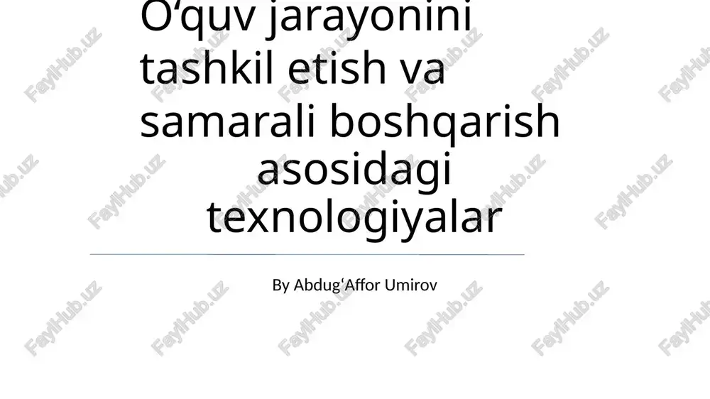 o'quv boshqaruv tizimlari (obt) — PPTX