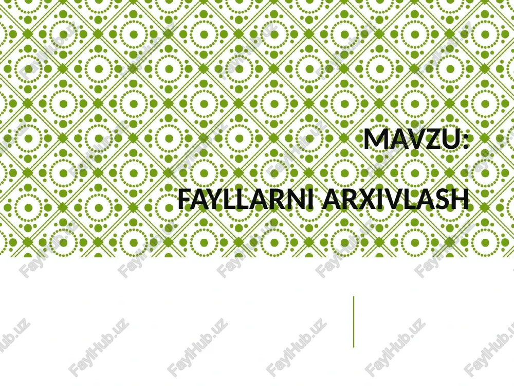 fayllarni arxivlash rar, zip, 7zip — PPT