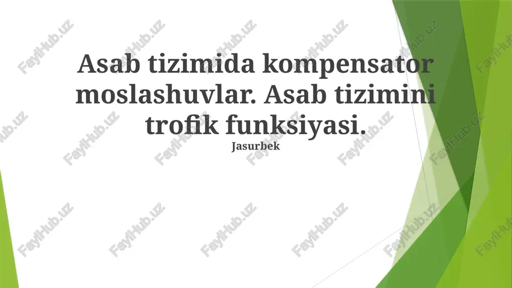 trofik omillar va neyronlarning saqlanishi — PPTX