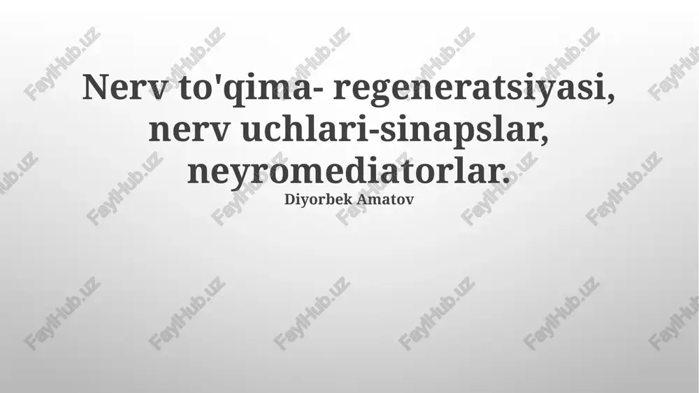 nerv to'qimasi regeneratsiyasi — PPTX