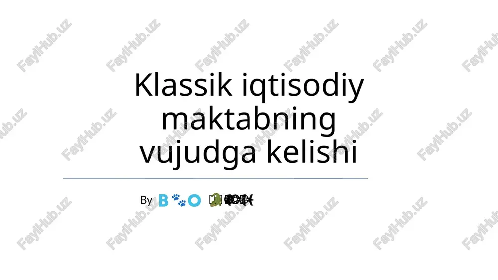 klassik iqtisodiy maktabning vujudga kelishi — PPTX