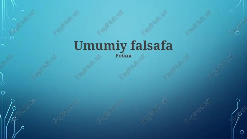umumiy falsafa — PPTX