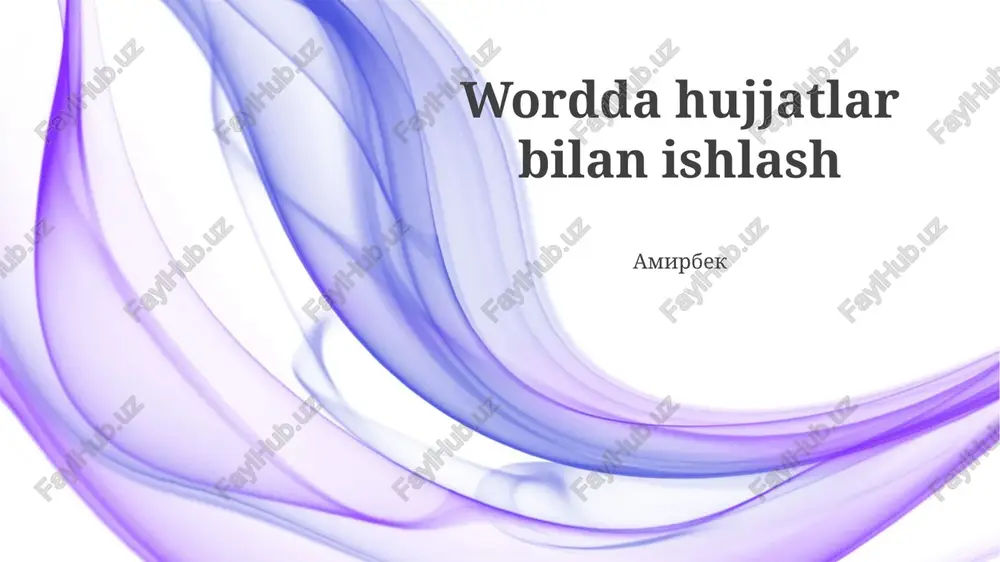 wordda hujjatlar bilan ishlash — PPTX