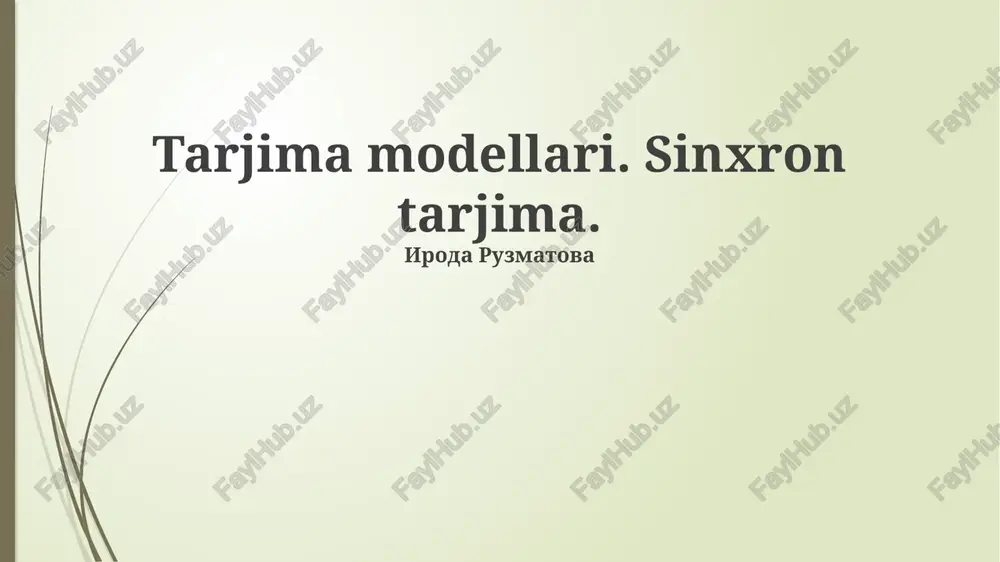 simultan tarjima teknologiyalari — PPTX