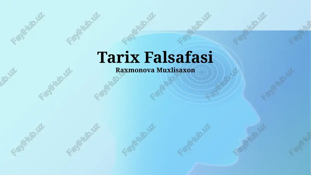 tarix falsafasi — PPTX